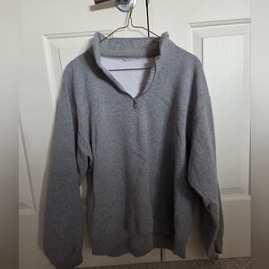 Men's Gray Half-Zip Sweater